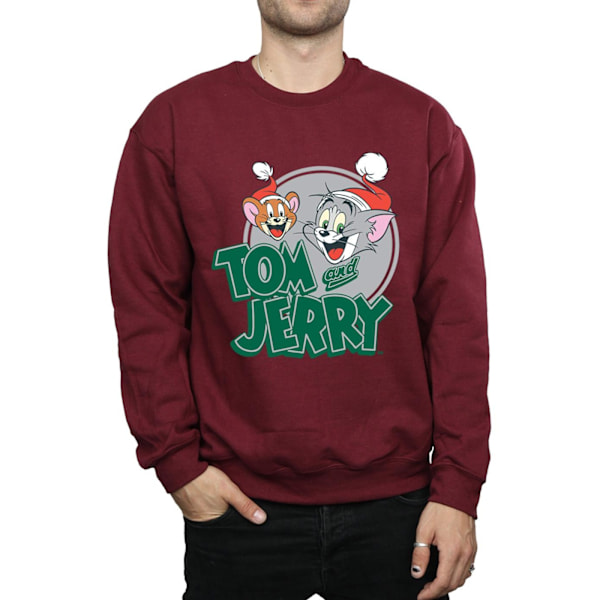 Tom And Jerry Herr Julhälsningar Sweatshirt L Bourgogne Burgundy L