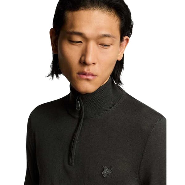 Lyle & Scott Herrtröja Eagle Merino Ull Quarter Zip XS Grå Grey XS