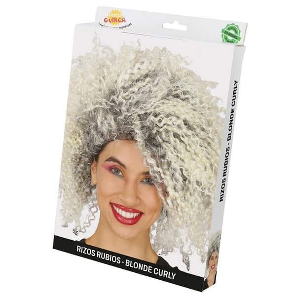 Fiestas Guirca Lockig Peruk One Size Blond Blonde One Size
