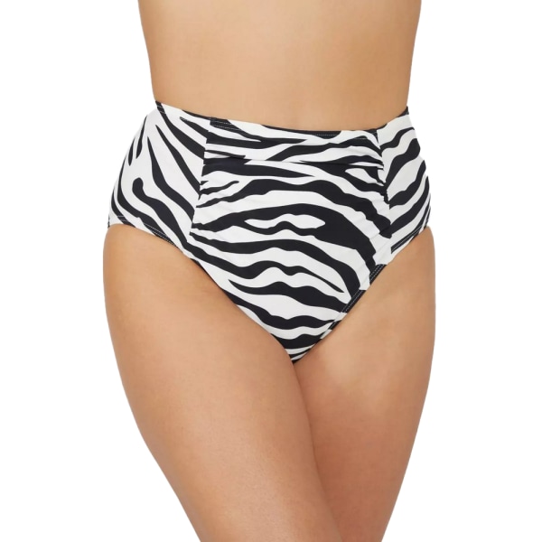 Underbara bikinitrosor med hög midja med print för kvinnor/damer 8 White/Black 8 UK