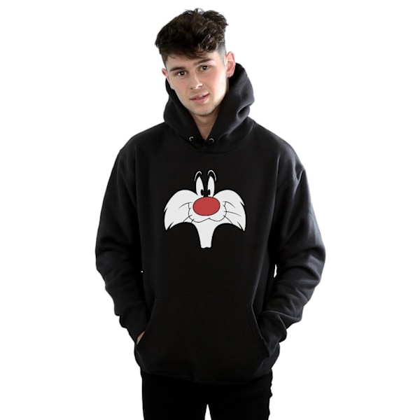 Looney Tunes Herr Sylvester Stort Ansikte Hoodie M Svart Black M