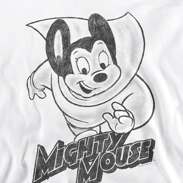 Mighty Mouse Unisex Vuxen Mighty Sketch Sweatshirt XL Vit White XL