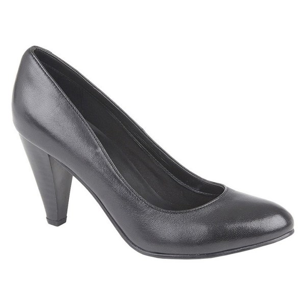Mod Comfys Dam/Dam Klack Enfärgat läder Court Shoes 6 UK Bl Black 6 UK