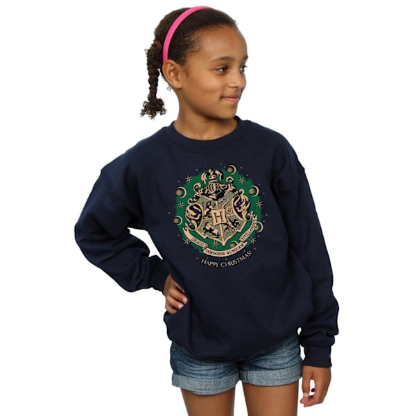 Harry Potter flickor julkrans sweatshirt 5-6 år marinblå B Navy Blue 5-6 Years
