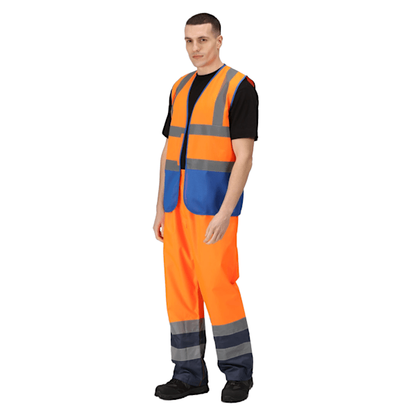 Regatta Pro Two Tone Hi-Vis Vest XXL Fluro Orange/Royal Bl Fluro Orange/Royal Blue XXL