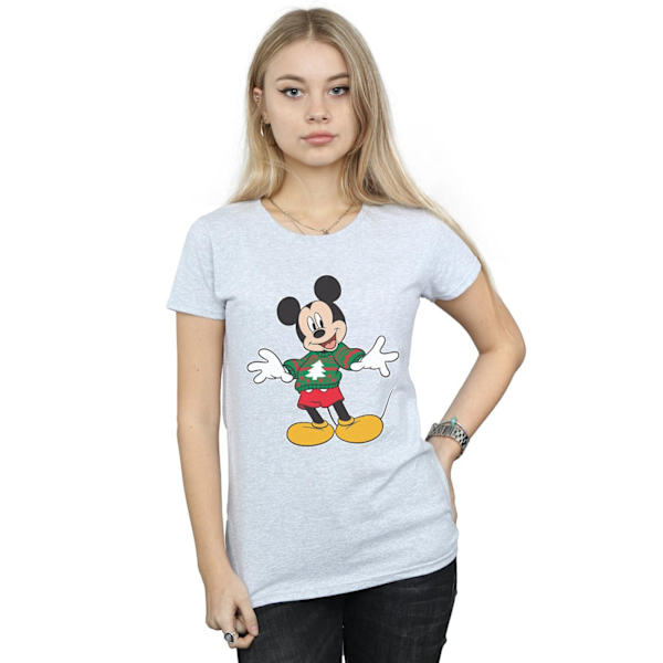 Disney Dam/Kvinnor Musse Pigg Jultröja Stroke Cotto Sports Grey M