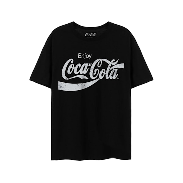 Coca-Cola Unisex Vuxen Distressed Logo T-Shirt L Svart Black L
