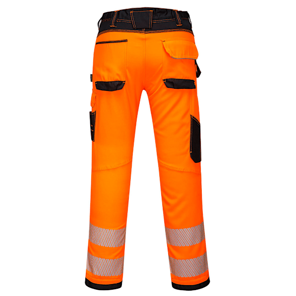 Portwest Herr PW3 High-Vis Arbetsbyxor 42S Orange/Svart Orange/Black 42S