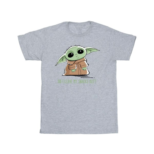 Star Wars Mens The Mandalorian Grogu Snacks Meme T-Shirt M Spor Sports Grey M