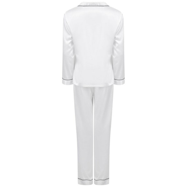 Towel City Dam/Dam Satin Lång PJ Set M/L Vit White M/L