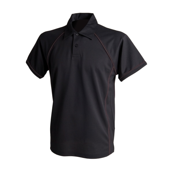 Finden & Hales Herr Piped Performance Sports Polo Shirt 5XL Bla Black/Black 5XL