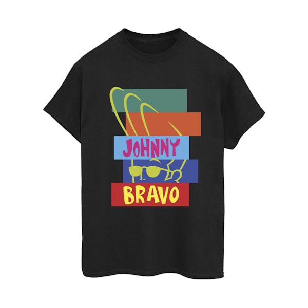 Johnny Bravo Dam/Damer Rektangul Pop Art Bomull Boyfriend T-shirt Black XL