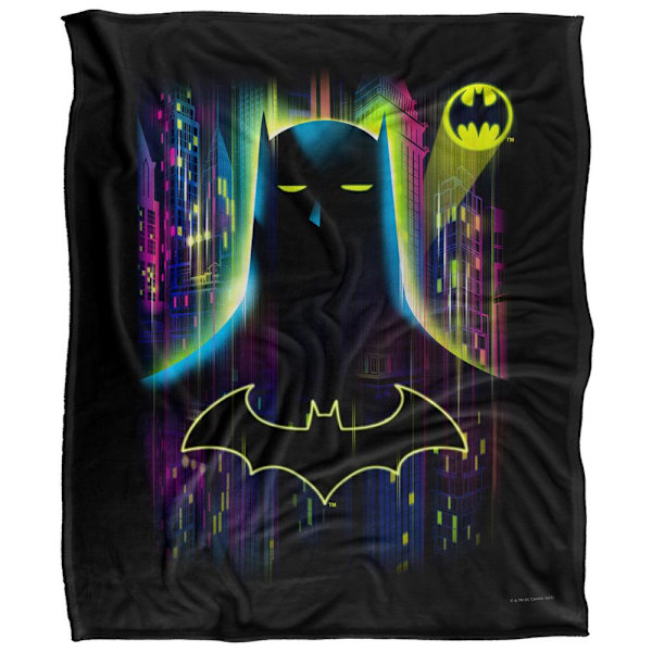 Batman Neon Filt En Storlek Flerfärgad Multicoloured One Size