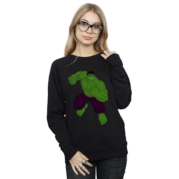 Marvel Dam/Kvinnor Hulk Pose Sweatshirt M Svart Black M