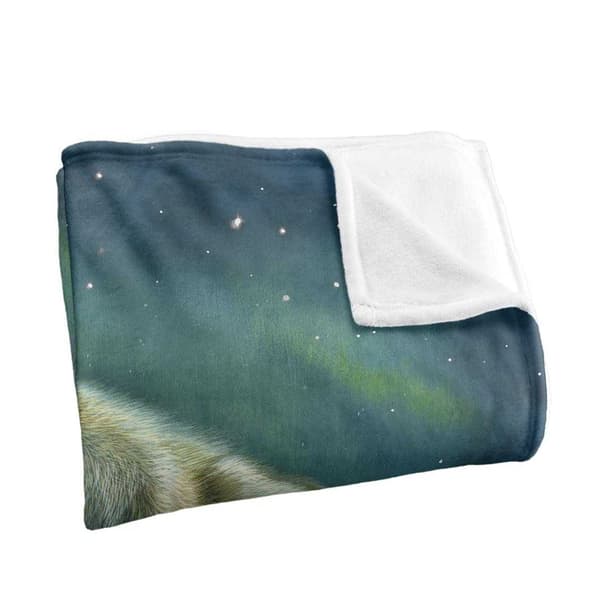 Aurora Silky Howling Wolf Supersoft Filt 152cm x 127cm Multi Multicoloured/Multicoloured 152cm x 127cm