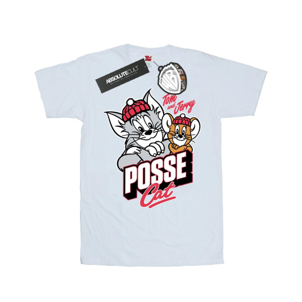 Tom And Jerry Dam/Dam Posse Cat Pojkvän T-shirt i bomull White XXL