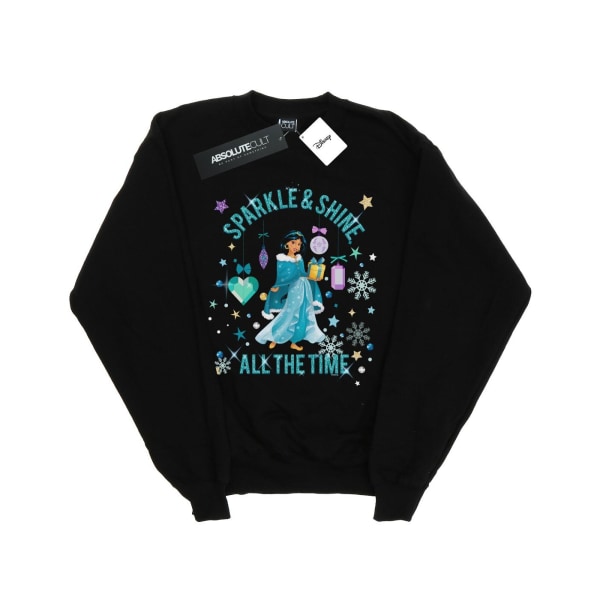 Disney Girls Princess Jasmine Sparkle And Shine Sweatshirt 7-8 Black 7-8 Years