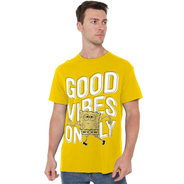 SvampBob Fyrkant Herr Good Vibes Only T-Shirt M Gul Yellow M