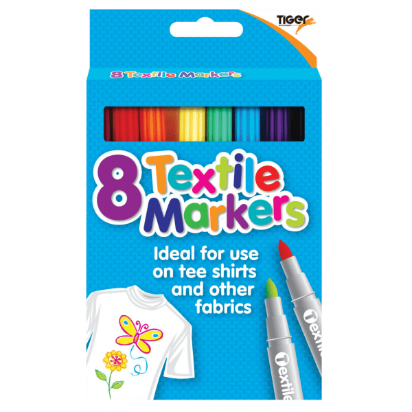Tiger Textile Markers Set (Pack med 8) One Size Flerfärgad Multicoloured One Size