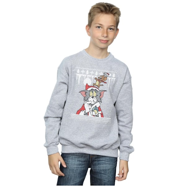 Tom Och Jerry Pojkar Jul Fair Isle Sweatshirt 9-11 År Sp Sports Grey 9-11 Years