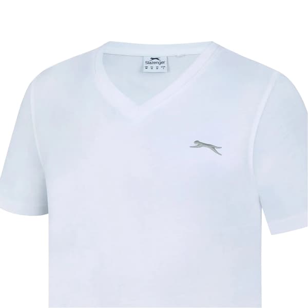 Slazenger Herr Broderad Logotyp Bomulls T-shirt M Vit White M