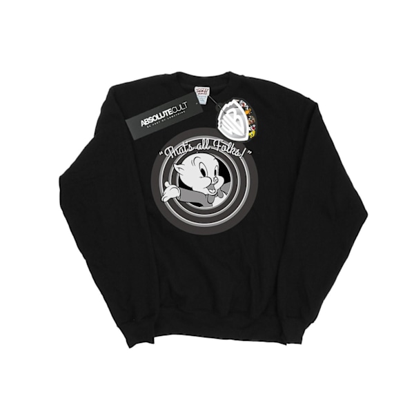 Looney Tunes Herr Sweatshirt That's All Folks Porky Pig XL Svart Black XL
