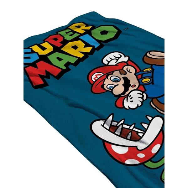 Super Mario Jumping Bomull Strandhandduk En Storlek Blå/Flerfärgad Blue/Multicoloured One Size