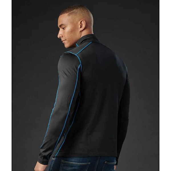 Stormtech Mens Pulse Zip Neck Fleece Top XL Svart/Elektrisk Blå Black/Electric Blue XL