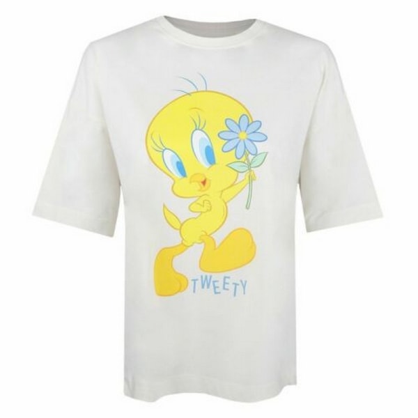 Looney Tunes Dam/Dam Tweety Flower Oversized T-shirt L Vi Vintage White L