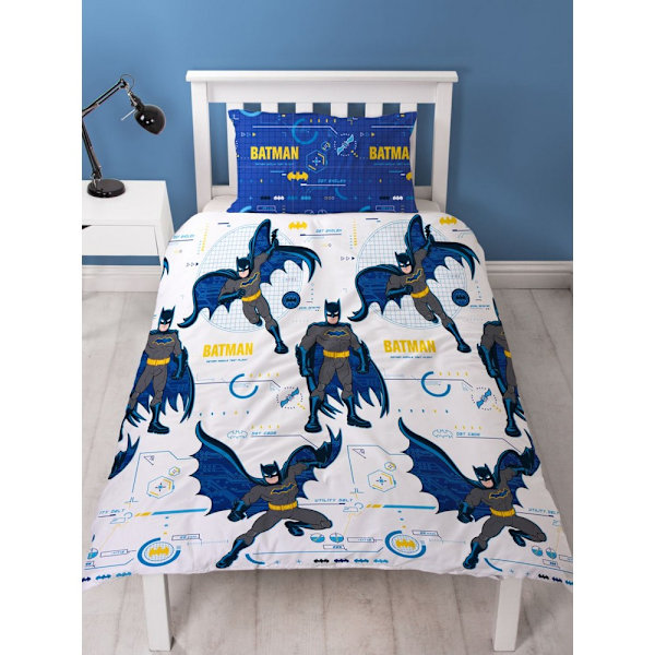 Batman Tech Påslakan Set Dubbel Vit/Blå/Gul White/Blue/Yellow Double