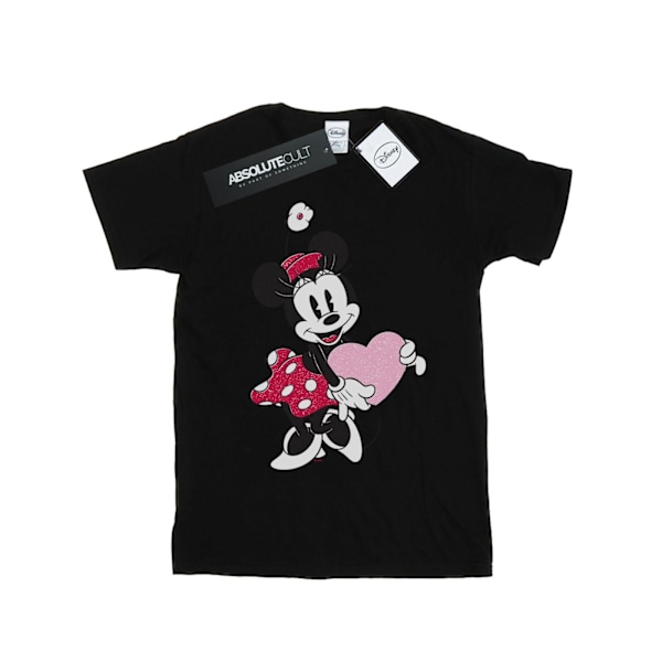 Disney Girls Minnie Mouse Love Heart Bomull T-shirt 12-13 år Black 12-13 Years