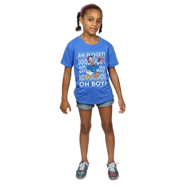 Disney Girls Donald Duck Jul Fair Isle Bomull T-shirt 5-6 Royal Blue 5-6 Years