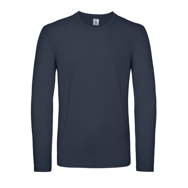 B&C Herr Rundhalsad Långärmad T-shirt L Marinblå Navy Blue L