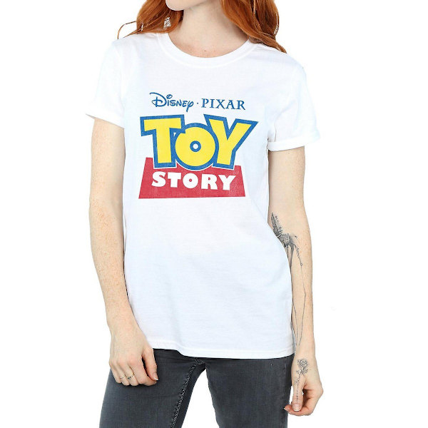 Toy Story Damtröja med logotyp i bomull för kvinnor/damer, M, vit White M