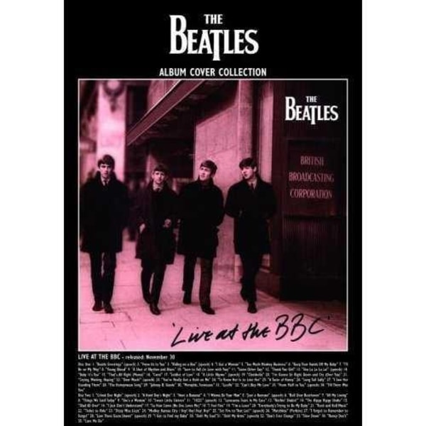 The Beatles Live At The BBC Vykort 350 mm x 245 mm Svart/Vit/ Black/White/Pink 350mm x 245mm