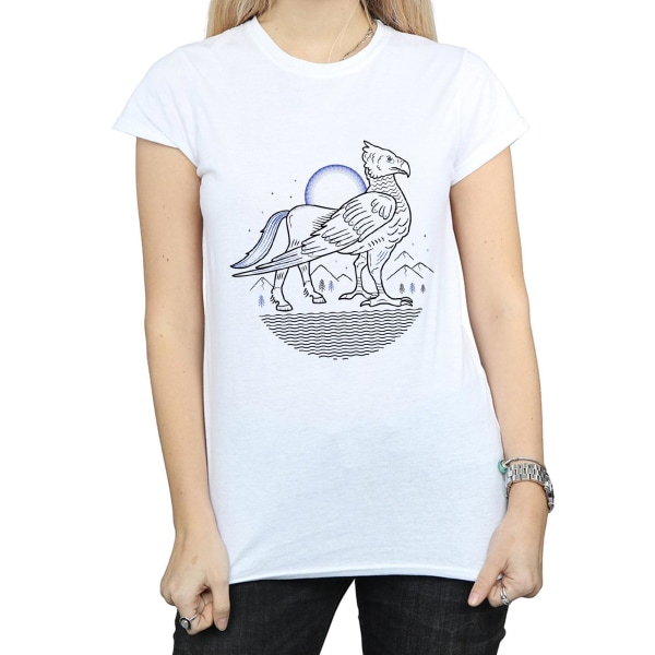 Harry Potter Buckbeak Line Art T-shirt i bomull för dam/dam L W White L