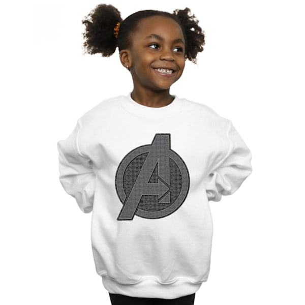 Marvel Girls Avengers Endgame Iconic Logo Sweatshirt 9-11 år White 9-11 Years