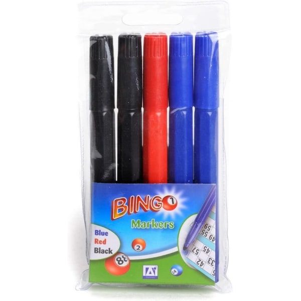 Anker Bingo Marker (Förpackning med 5) One Size Svart/Blå/Röd Black/Blue/Red One Size