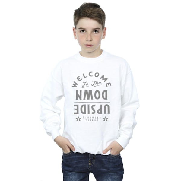 Netflix Boys Stranger Things Welcome To Upside Down Sweatshirt White 12-13 Years