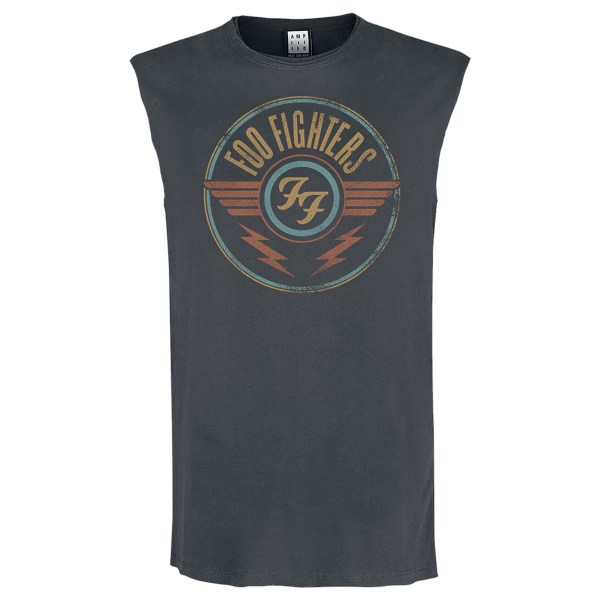 Amplified Mens Air Foo Fighters Tank Top L Charcoal Charcoal L