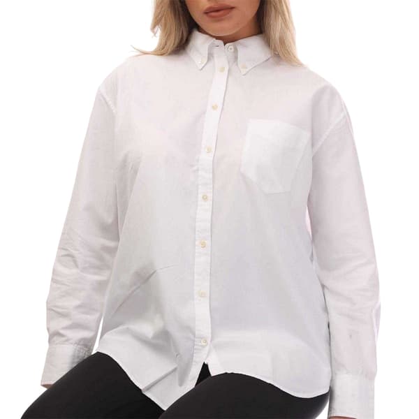 Gant Dam/Dam Bomull Poplin Långärmad Skjorta S Vit White S