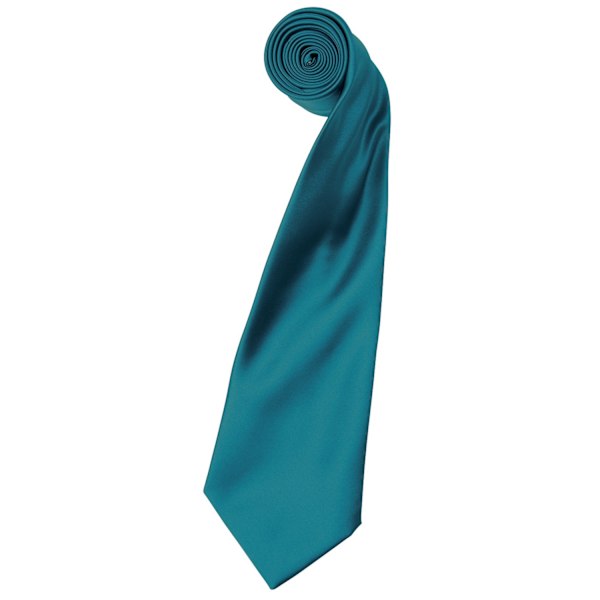 Premier Mens Plain Satin Tie (Narrow Blade) (2-pack) One Size Teal One Size