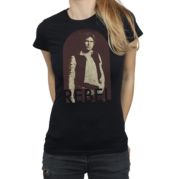 Star Wars Dam/Kvinnor Han Solo Rebel Bomull T-shirt M Svart Black M