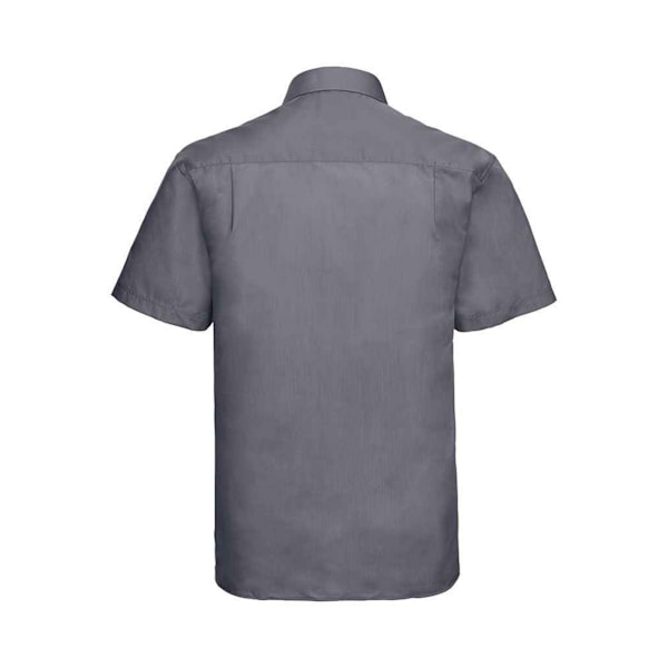 Russell Collection Herr Poplin Easy-Care Kortärmad formell skjorta Convoy Grey 18.5in-19in