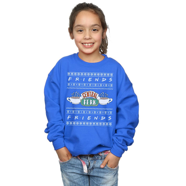 Friends Girls Fair Isle Central Perk Sweatshirt 12-13 år Roy Royal Blue 12-13 Years