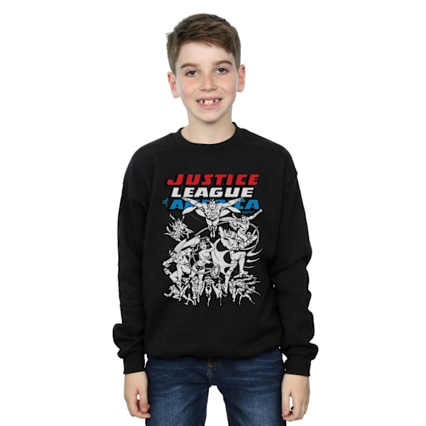 DC Comics Boys Justice League Mono Action Pose Sweatshirt 5-6 år Black 5-6 Years