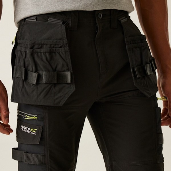 Regatta Professional Softshell Stretch Arbetsbyxor Herr 30R B Black 30R