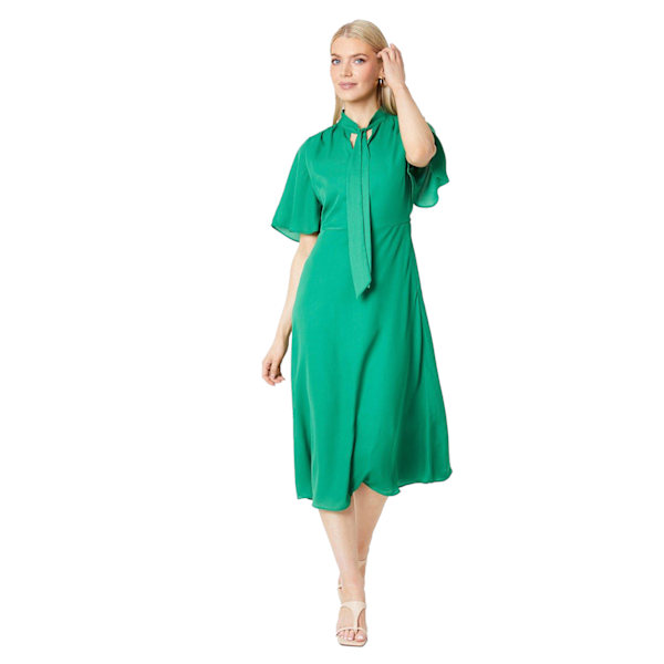 Principles Dam/Dam Tie Neck Midi Klänning 10 UK Grön Green 10 UK