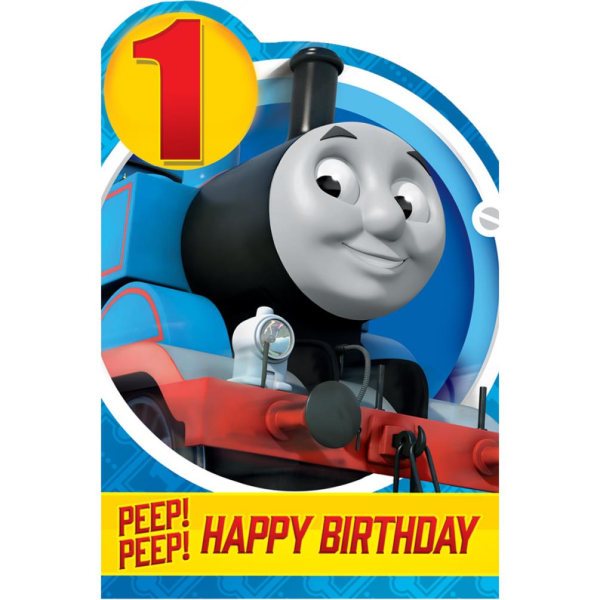 Thomas & vänner Peep Peep 1:a födelsedag hälsningskort En one size Blue/Red One Size