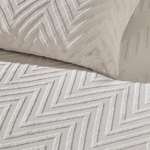 The Linen Yard Tufted Chevron Påslakan Set Singel Stone Stone Single